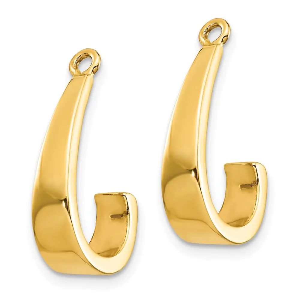 14k Polished J-Hoop Earring Jackets