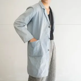 1960-70s Germany ice blue color work coat 'nice faded'