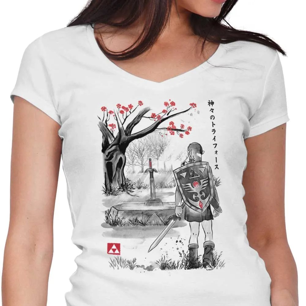 A Link to the Sumi-e - Women's V-Neck