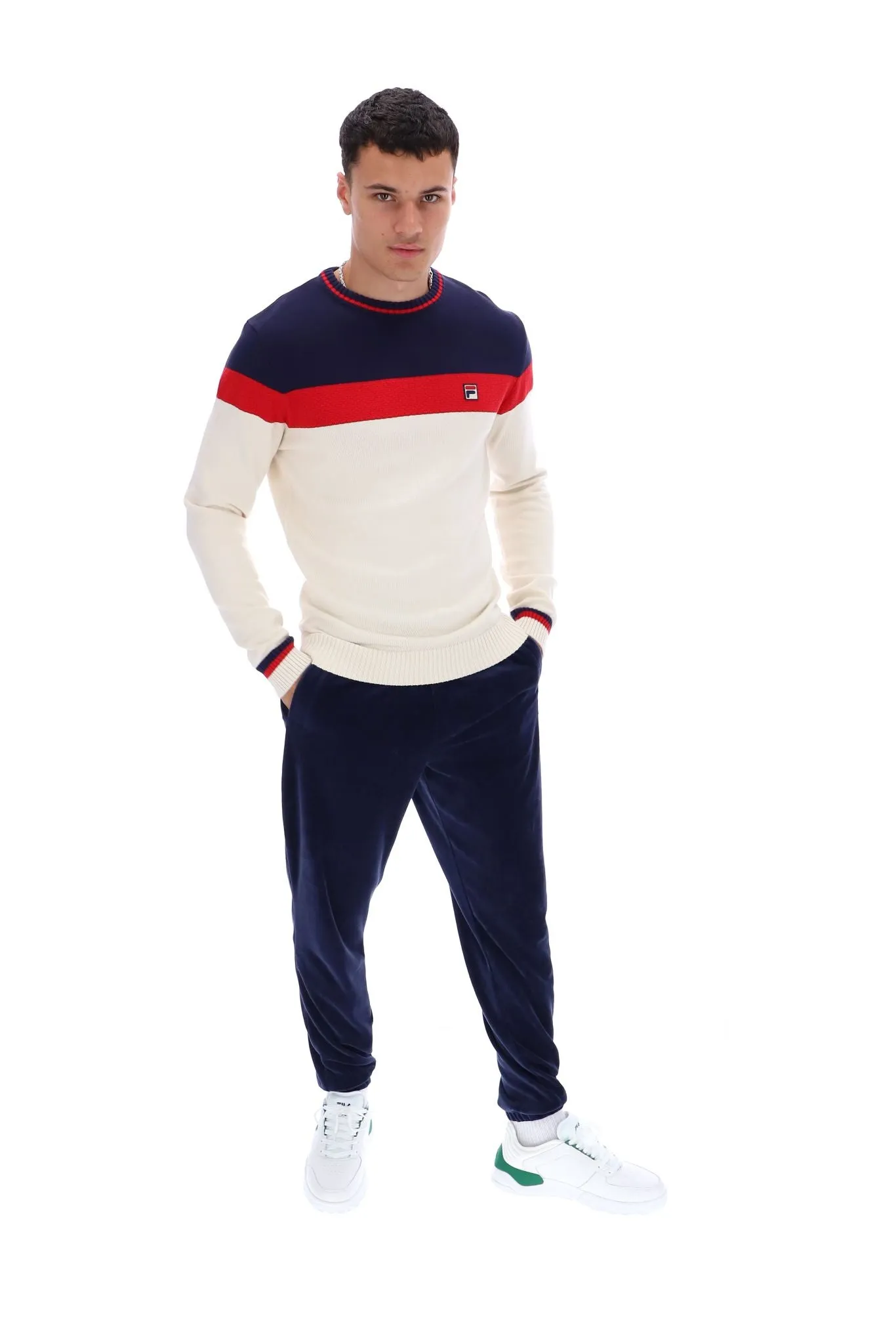 Alden Textured Knitted Colour Block Sweater