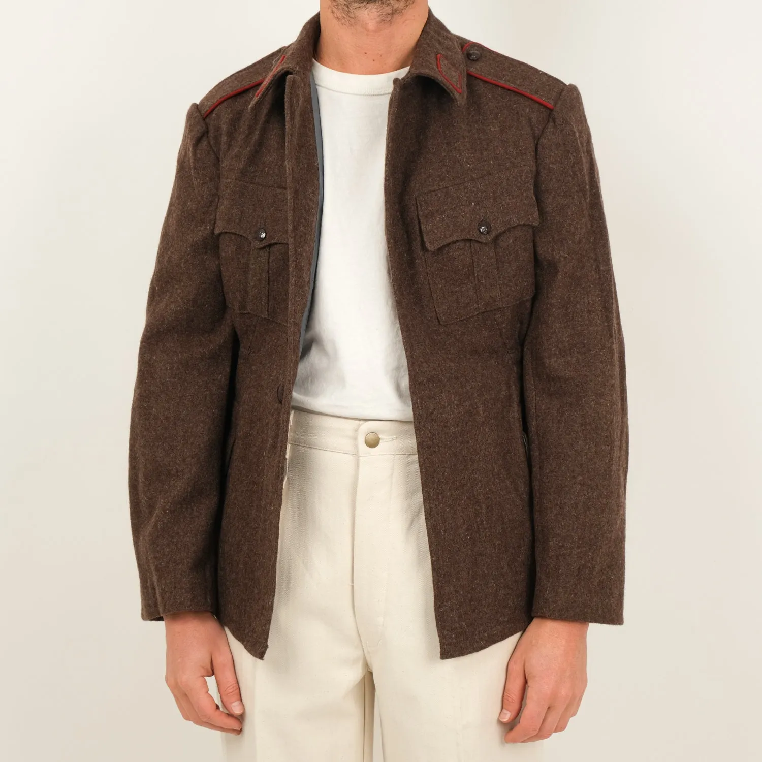 BROWN WOOL ARMY JACKET