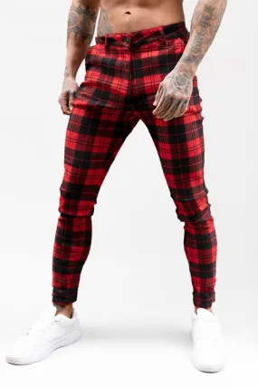 Buy $80 Free Shipping Men's Fashion Skinny Pants - Red & Black