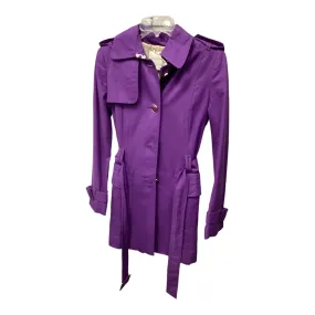 Coat Trench Coat By Banana Republic In Purple, Size: Xs