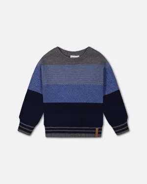 Colorblock Sweater Blue Gradient