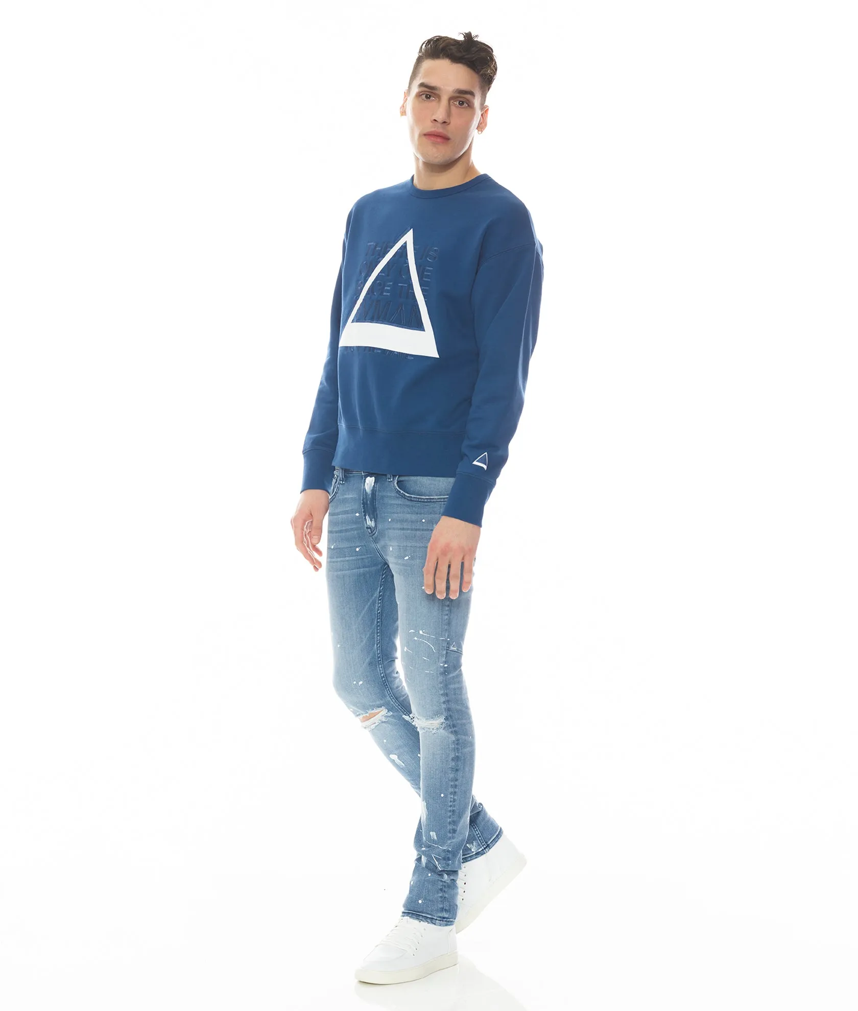 CREW SWEATSHIRT IN CLASSIC BLUE