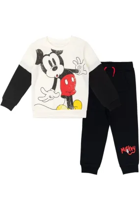 Disney Mickey Mouse Baby Fleece Pullover Sweatshirt and Jogger Pants Infant to Toddler