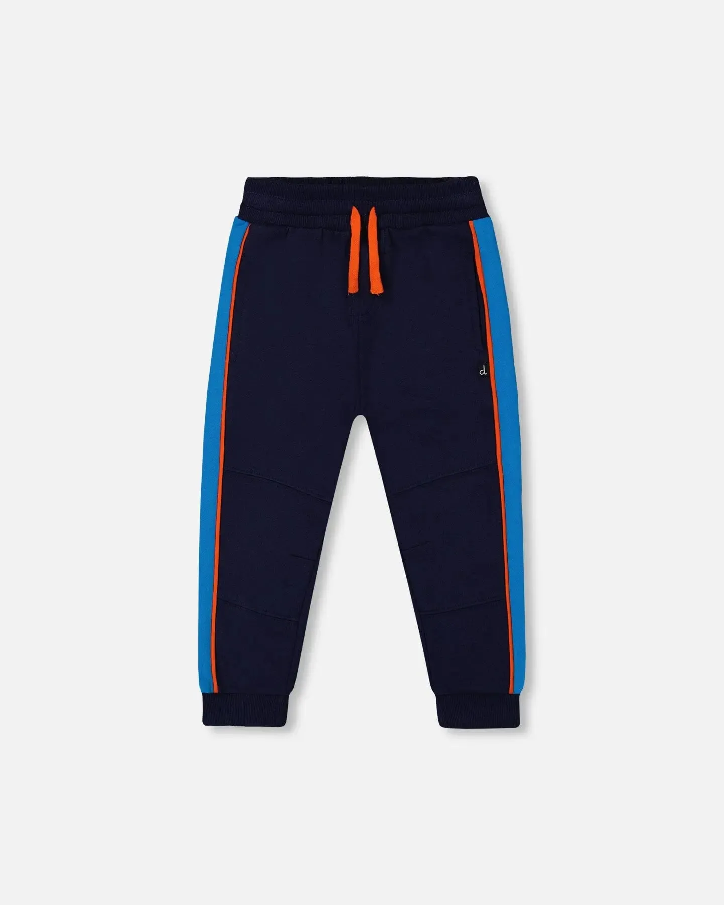 Fleece Sweatpants With Contrast Sides Navy