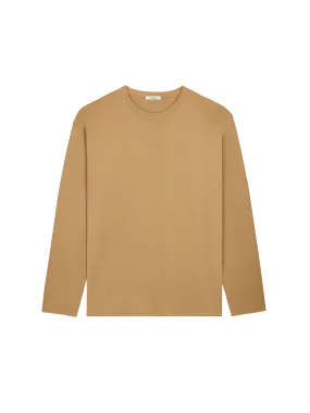 Mens Regenerative Merino Wool Sweater—camel