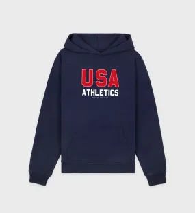 USA Athletics Hoodie - Navy/Sports Red/White